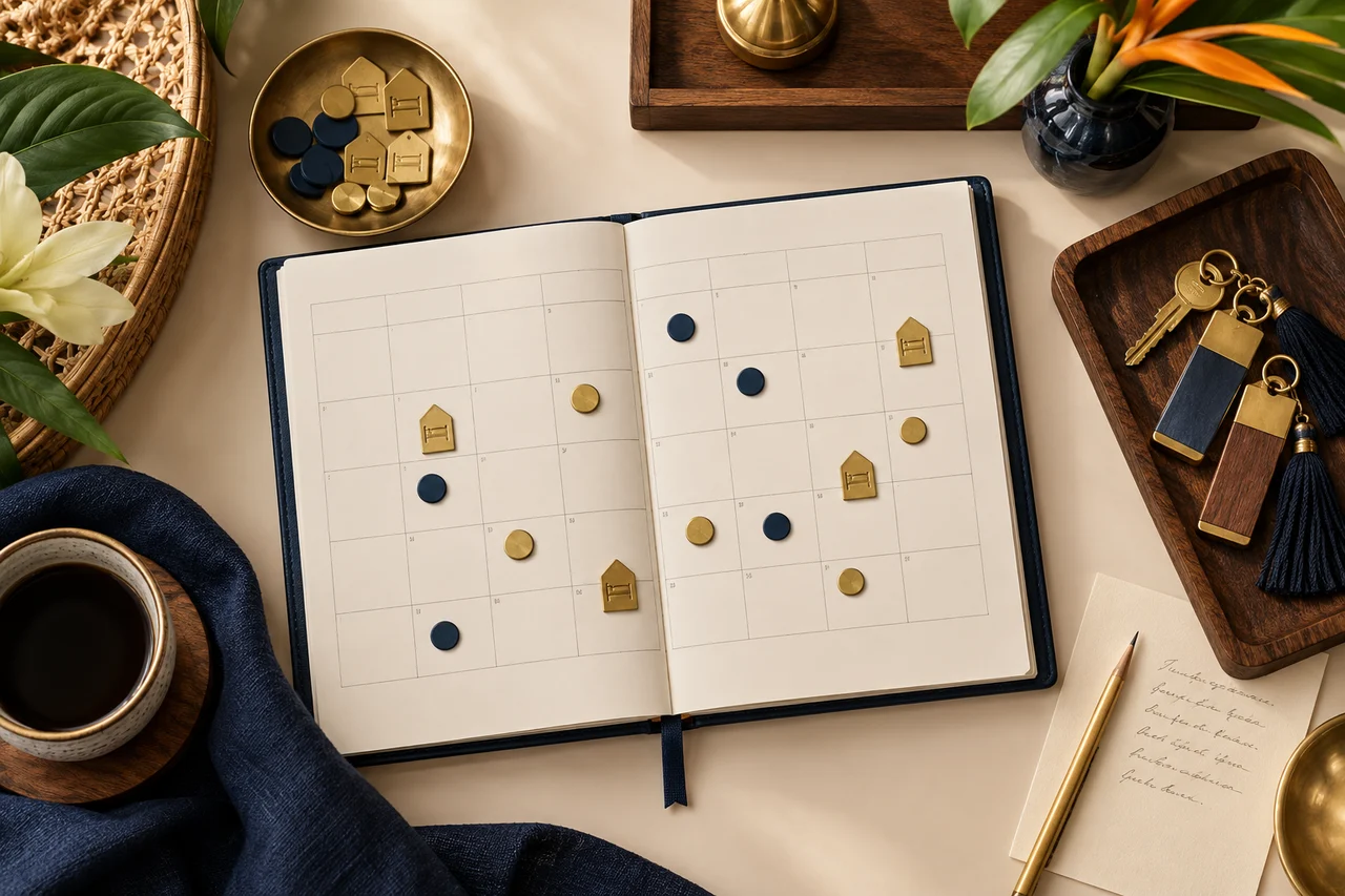 Calendar and booking markers for preparing busy periods.